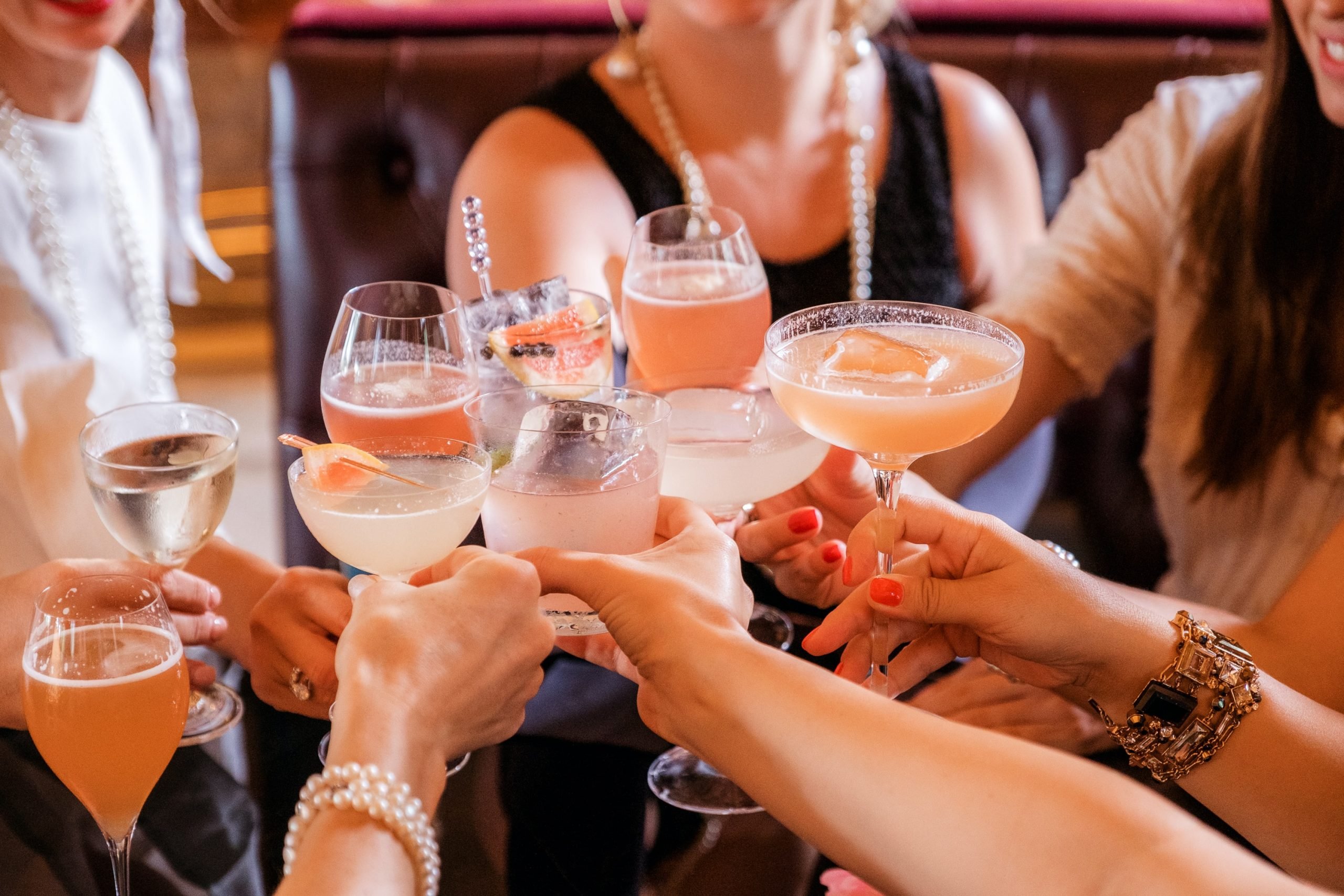 Glasses toasting