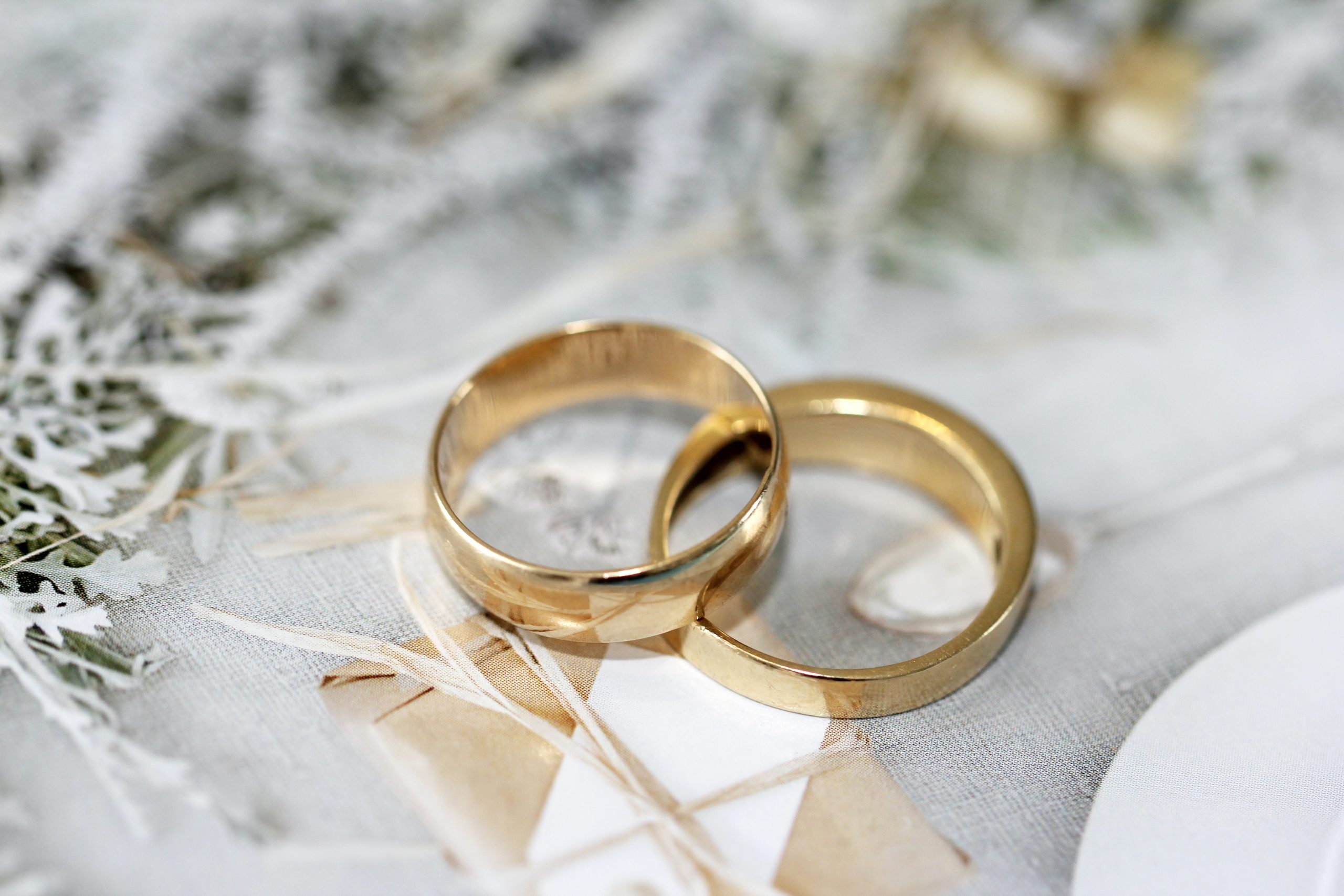 Wedding rings on a table