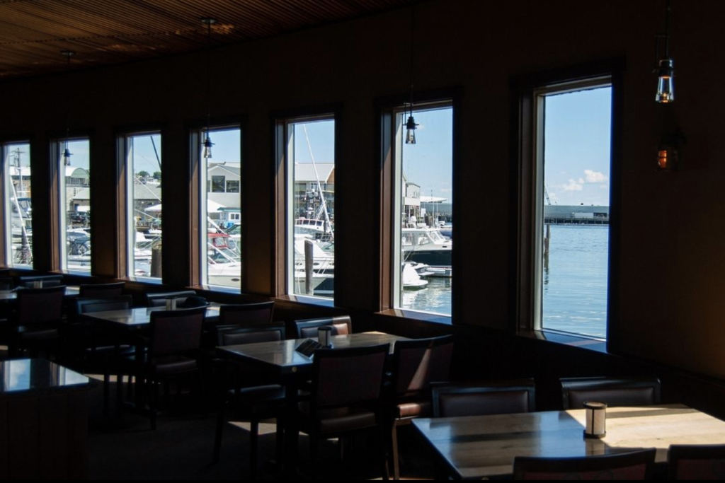 Windows lining the DiMillo's boat